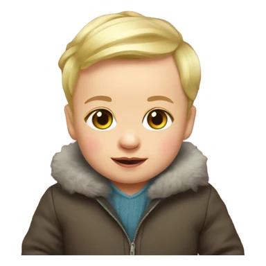 russian baby in New Year's suit sticker