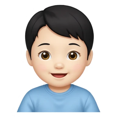 korean black hairbaby sticker