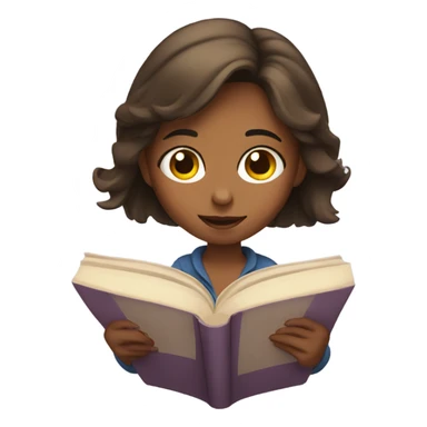 Girl reading a book sticker