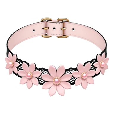 Pastel pink Lolita Sakura flower choker sticker
