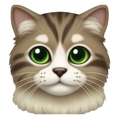 Scottish FoldCat with green eyes brown and beige fur  sticker