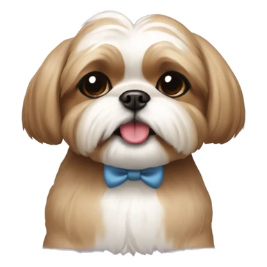 light brown shihtzu with a bow in her head smiling sticker