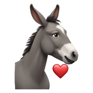 Aesthetic donkey with a heart. sticker