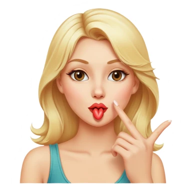 Blonde woman Blowing a kiss and flipping a bird sticker