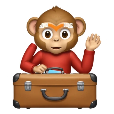 monkey with suitcase sticker