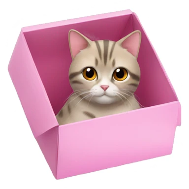Cat in a pink palm puff box sticker