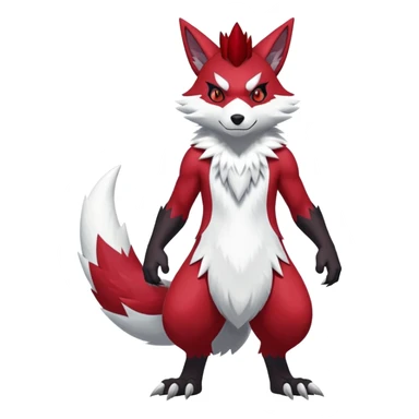 Shiny Red Anthro furry Zangoose-Obstagoon-Hybrid (full body) sticker