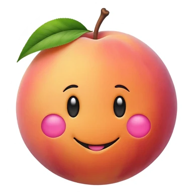 cute round peach with a smiley face sticker