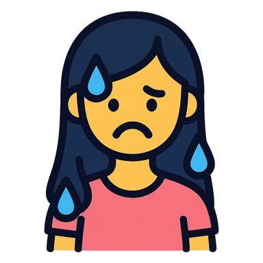 woman with dissatisfied face and wet hair sticker
