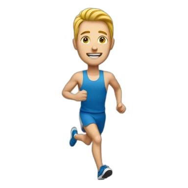 White man runner sticker