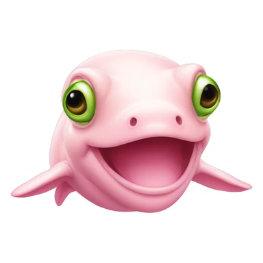 Pink beluga whale with the face of a frog sticker