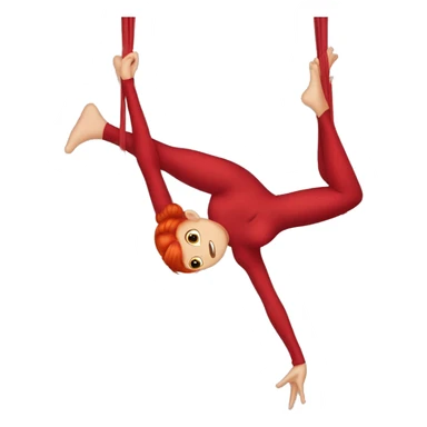 Aerial silks in a split red hair sticker