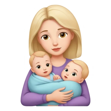 mom holding her baby, gentle and loving expression sticker