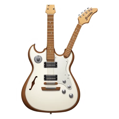 white Explorer guitar with a logo on the side says: Johnny’s  sticker