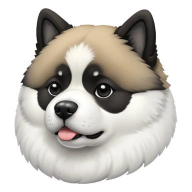 Black and white American akita   sticker