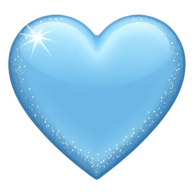 light sky blue heart with blingbling effect sticker