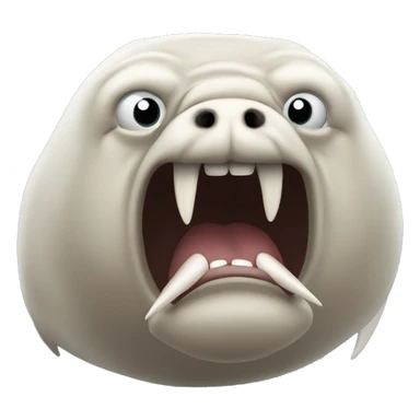 Angry walrus with big tusk  sticker