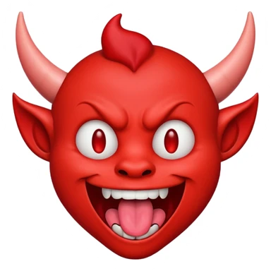 devil emoji smiling with tongue out and mouth open sticker