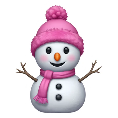 pink snowman  sticker