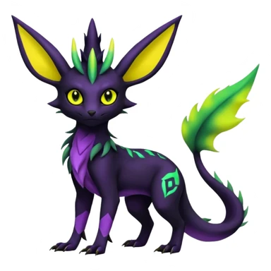 Dark Edgy Salandit-Leafeon-Umbreon-Fakémon-hybrid-creature (full body)  sticker