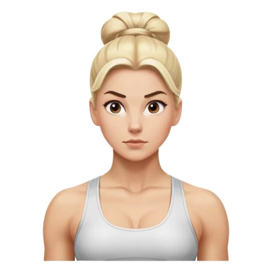 White blonde fitness trainer slicked back bun sticker