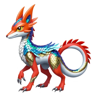 Shiny Colorful Sergal-Meloetta-Latias-Koraidon-Peppercat-Wargreymon-Protogen-Pokémon-Digimon-Fakémon-fusion-hybrid-creature sticker