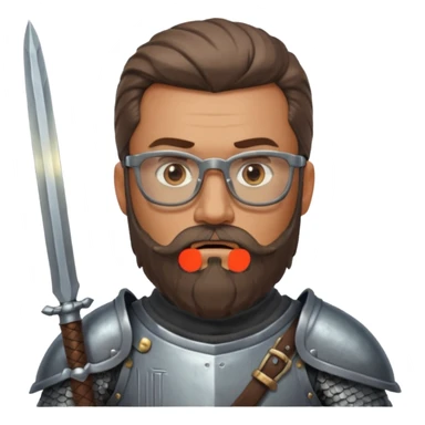kinghts with glasses with long bearder looks like warrier sticker