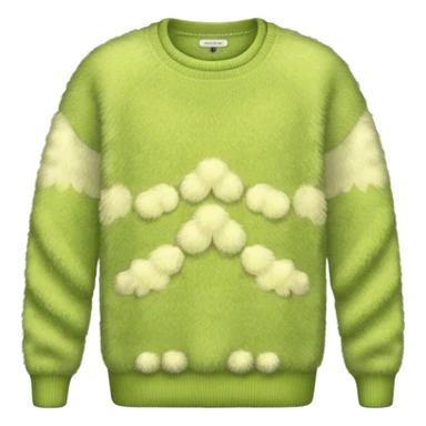 Green pistachio color fluffy sweater sticker