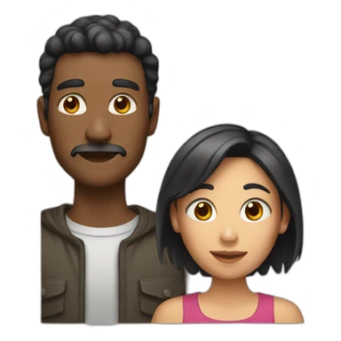 male and woman mixed sticker