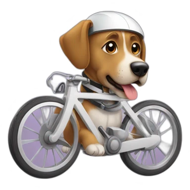 Chien qui pilote un vélo dans l espace sticker