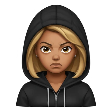 angry beyonce with black hoodie sticker