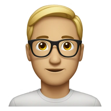 men whit black glasses sticker