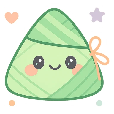 端午节粽子，卡通可爱风格，粽子带笑脸，色彩明快，适合儿童, cartoon cute style, smiling zongzi, bright colors, suitable for children sticker