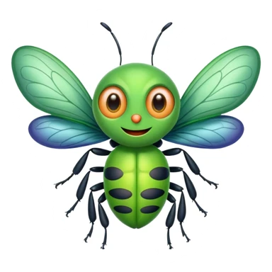 a cartoon bug with wings sticker
