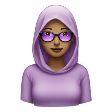 femme musulmane portant des habits mauve et des lunettes de soleil aux verres noirs sticker