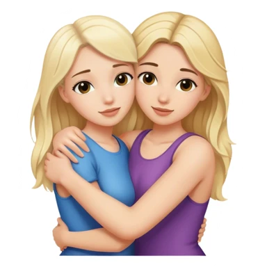 blonde and brunette girls hugging sticker
