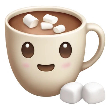 Light beige mug of hot chocolate with marshmallows  sticker