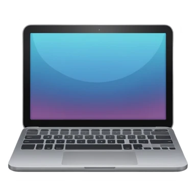 iOS-style emoji of a modern laptop. Smooth gradients, rounded shape, metallic look. Simple, clean, no background, balanced proportions. sticker