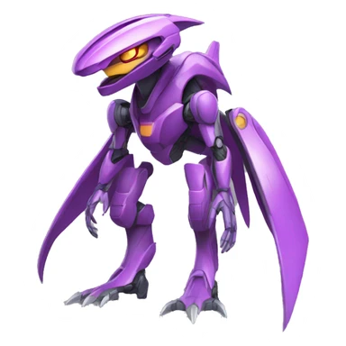a Genesect-Raptor-Fakémon—hybrid with a futuristic visor-helmet full body sticker