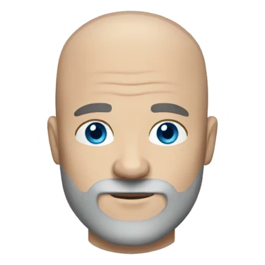 a bald man with grey beard blue eyes sticker