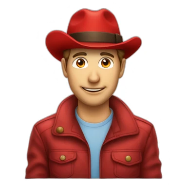 Un uomo con dei baffi e un cappello rosso con incisa una M sticker