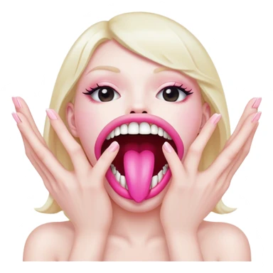 Mouth with hands coming out of the mouth sticker