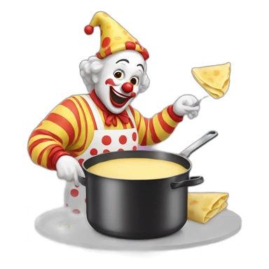 Clown making crepes sticker