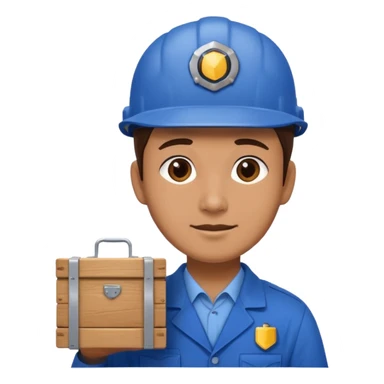 railway engineer carrying a box sticker