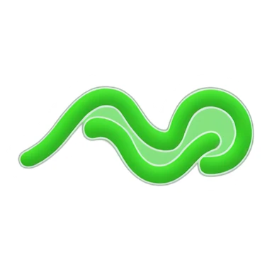 A single green line that forms a squiggle from left to right sticker