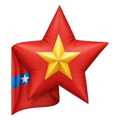 Bandera gallega con una estrella roja en el medio sticker