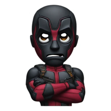Black deadpool upset sticker