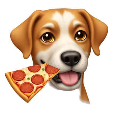 Dog with pizza  sticker
