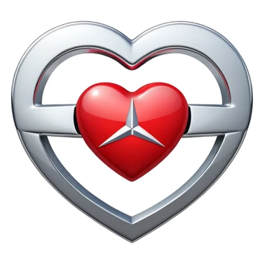 heart shaped Mercedes logo sticker
