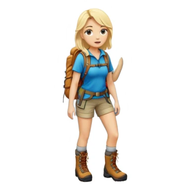white girl, blonde hair, backpacking girl in the mountains sticker
